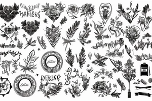 Linie, Hirsch, Berge, auferstehen, durchhalten, wald, wirbelsäule tattoo idea