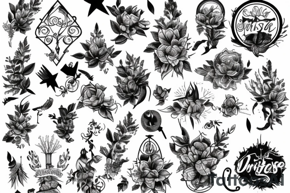 Linie, Hirsch, Berge, auferstehen, durchhalten, wald, wirbelsäule tattoo idea