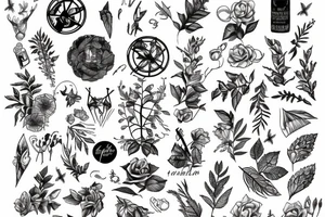 Linie, Hirsch, Berge, auferstehen, durchhalten, wald, wirbelsäule tattoo idea