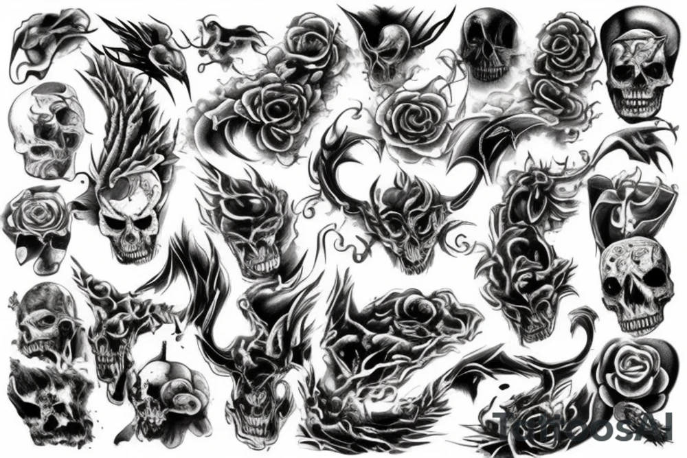 Hell and heaven tattoo idea