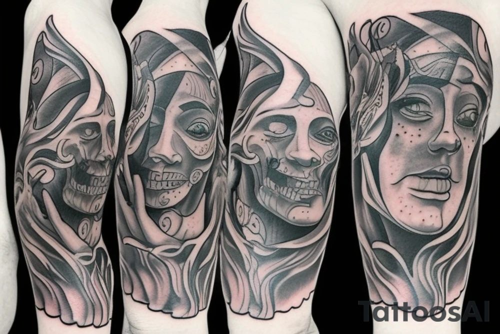 Hell and heaven tattoo idea