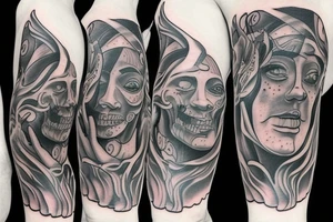 Hell and heaven tattoo idea