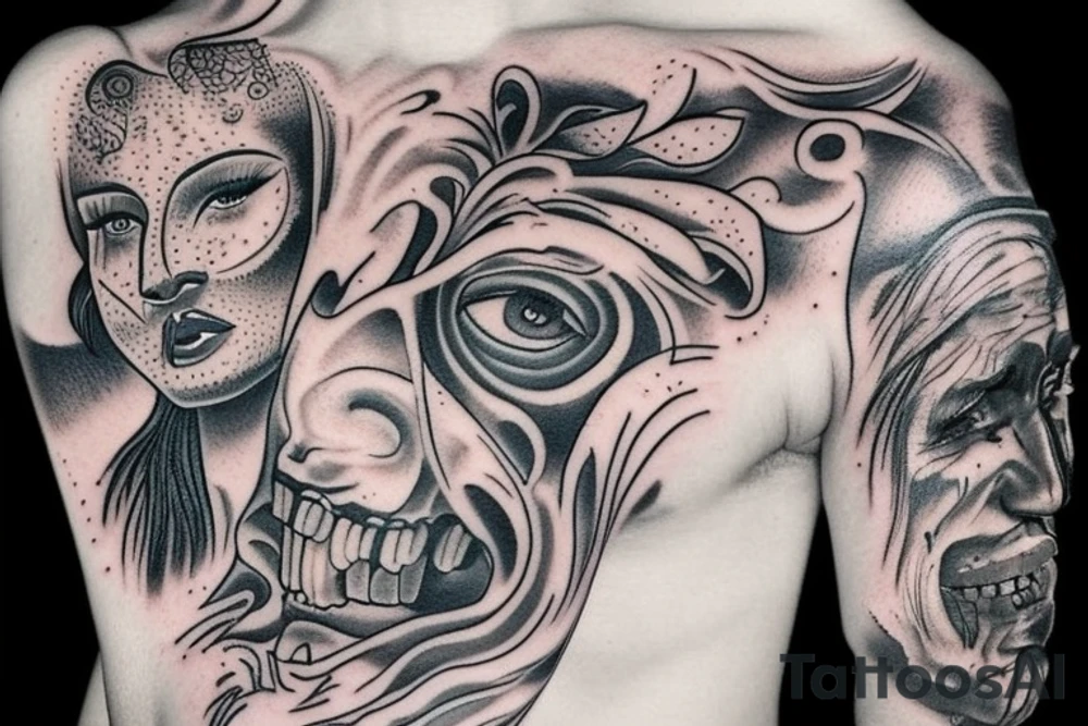 Hell and heaven tattoo idea