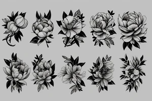 flower peonies tattoo idea