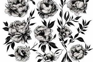 flower peonies tattoo idea