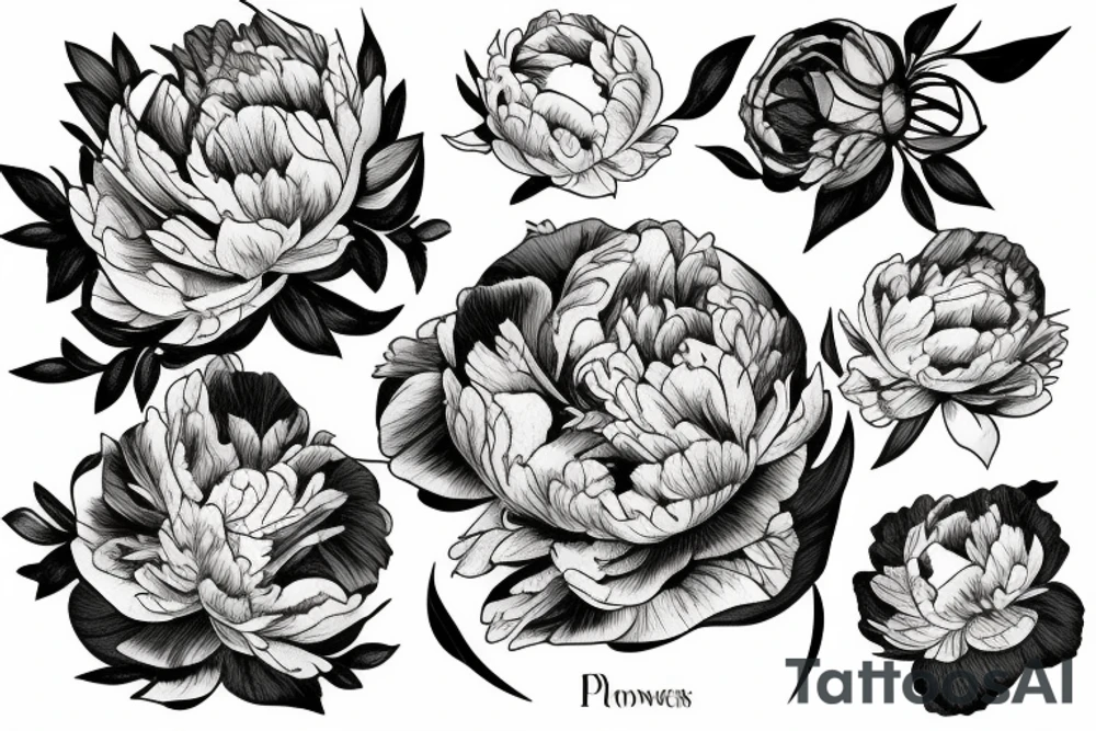 flower peonies tattoo idea