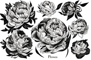 flower peonies tattoo idea