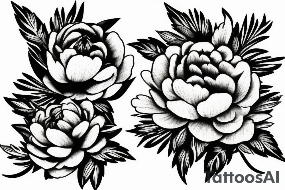 flower peonies tattoo idea