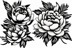 flower peonies tattoo idea