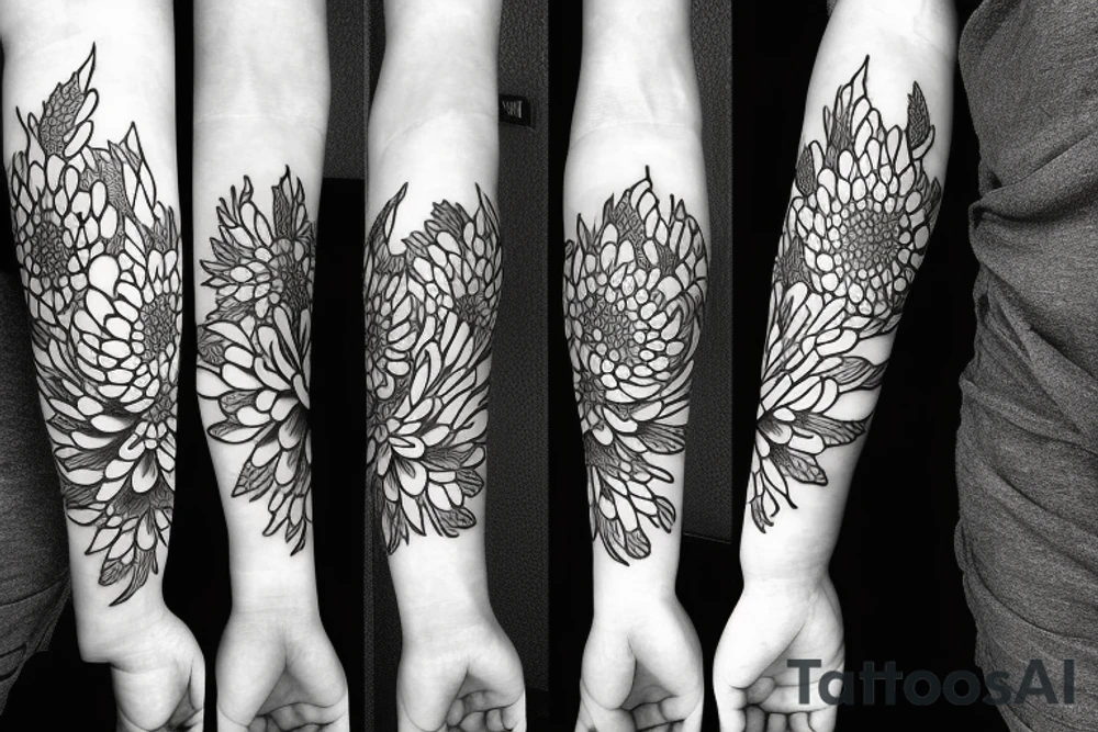 flower peony chrysanthemum tattoo idea