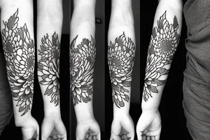 flower peony chrysanthemum tattoo idea