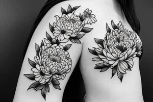 flower peony chrysanthemum tattoo idea