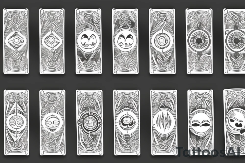 the sun and moon playing cards tattoo idea