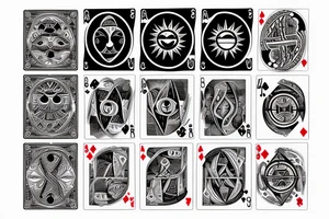 the sun and moon playing cards tattoo idea