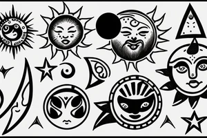 the sun and moon as people tattoo idea