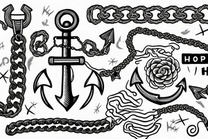 An anchor with a chain that has the text: this hope we have as and anchor of the soul tattoo idea