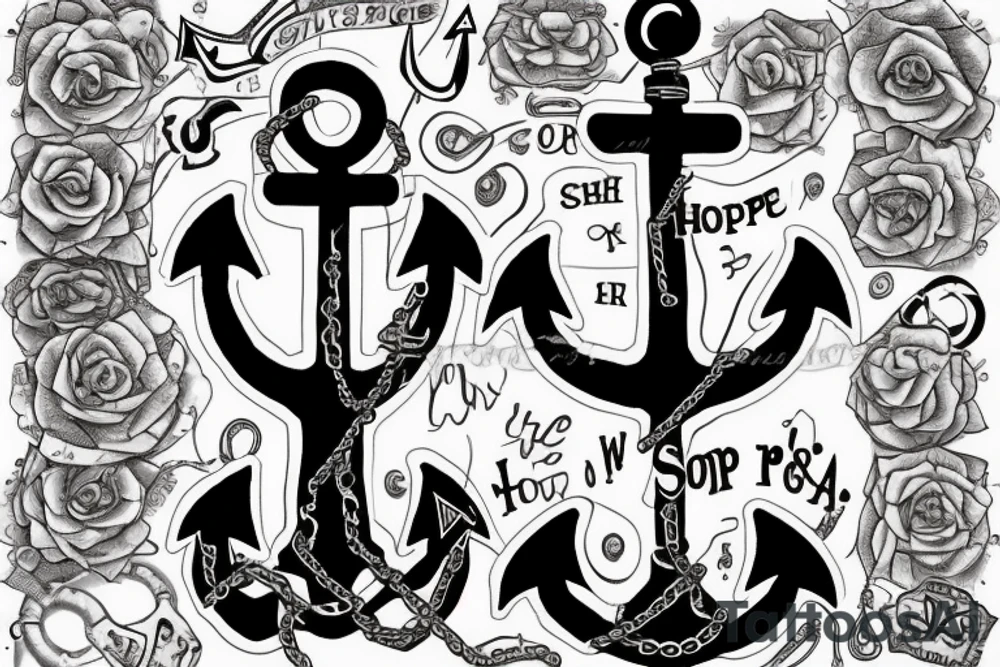 An anchor with a chain that has the text: this hope we have as and anchor of the soul tattoo idea