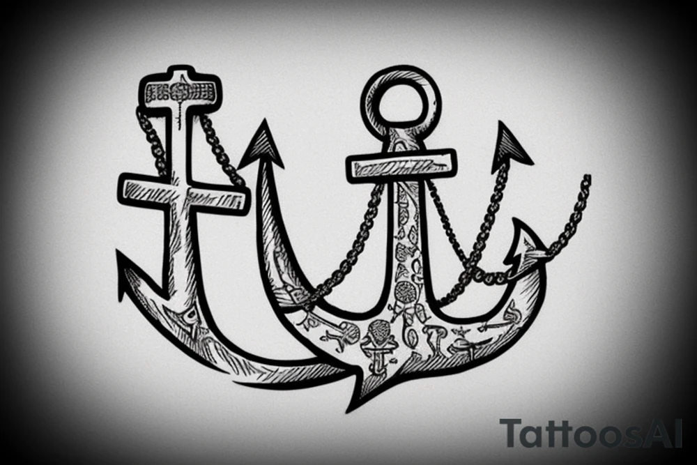 An anchor with a chain that has the text: this hope we have as and anchor of the soul tattoo idea
