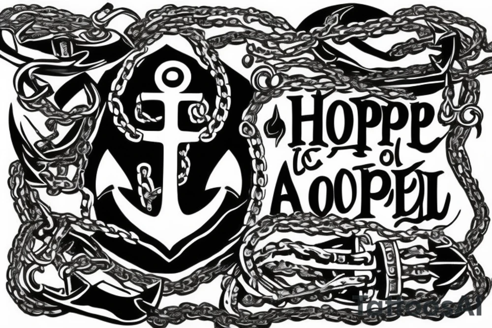 An anchor with a chain that has the text: this hope we have as and anchor of the soul tattoo idea