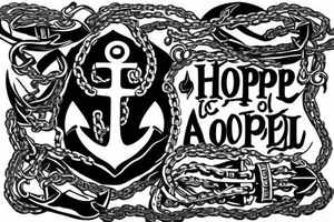 An anchor with a chain that has the text: this hope we have as and anchor of the soul tattoo idea