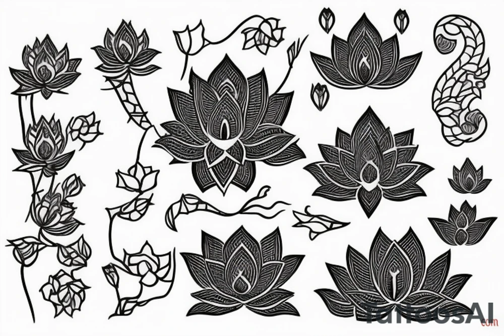 Lotus henna tattoo idea