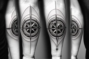 create a compass and snake themed tattoo it should fit in the forearm and it should be small you can use elements from space and sky tattoo idea