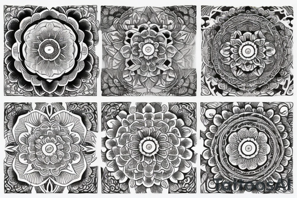 Rose and mandala ornamental tattoo idea