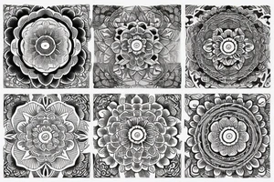 Rose and mandala ornamental tattoo idea