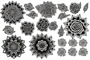 Rose and mandala ornamental tattoo idea