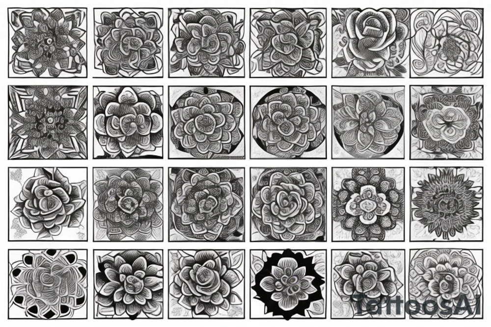 Rose and mandala ornamental tattoo idea