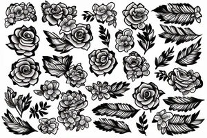 Neo traditional cassette tape with flowers around it tattoo idea