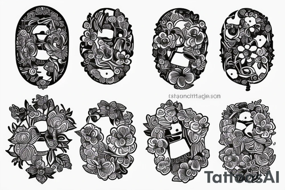 Neo traditional style cassette tape with flowers around it tattoo idea