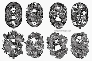 Neo traditional style cassette tape with flowers around it tattoo idea
