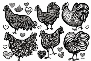 Chicken world love brother tattoo idea