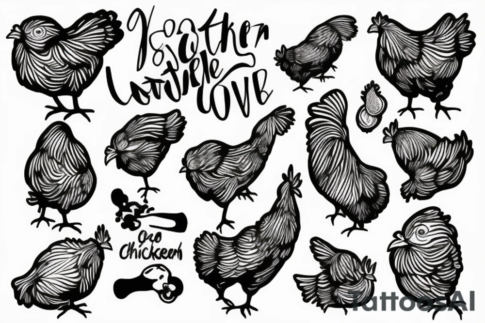 Chicken world love brother tattoo idea