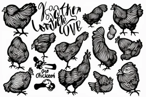 Chicken world love brother tattoo idea
