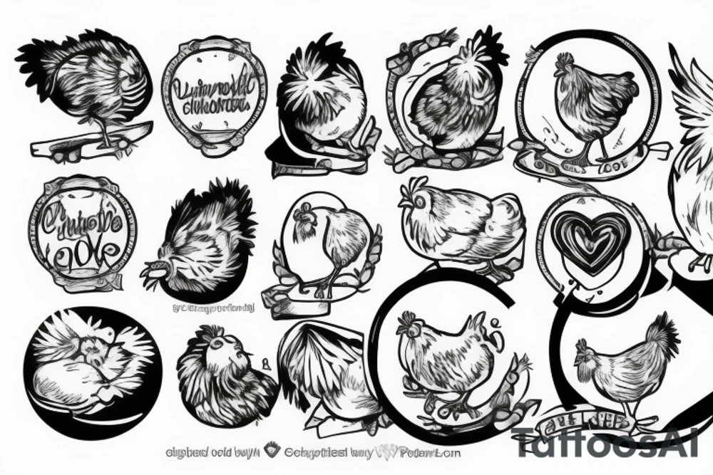 Chicken globe love brother tattoo idea