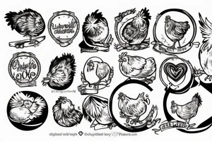 Chicken globe love brother tattoo idea