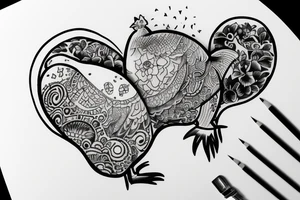 Chicken globe love brother tattoo idea