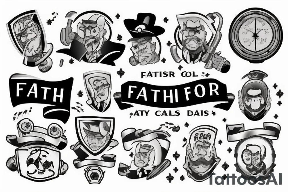 Father-son theme tattoo idea
