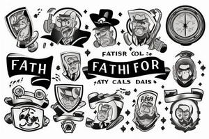 Father-son theme tattoo idea