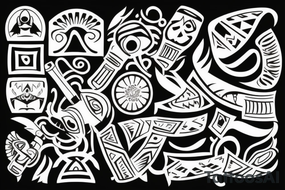 Father-son theme tattoo idea
