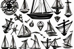 sunken ship anchor tattoo idea