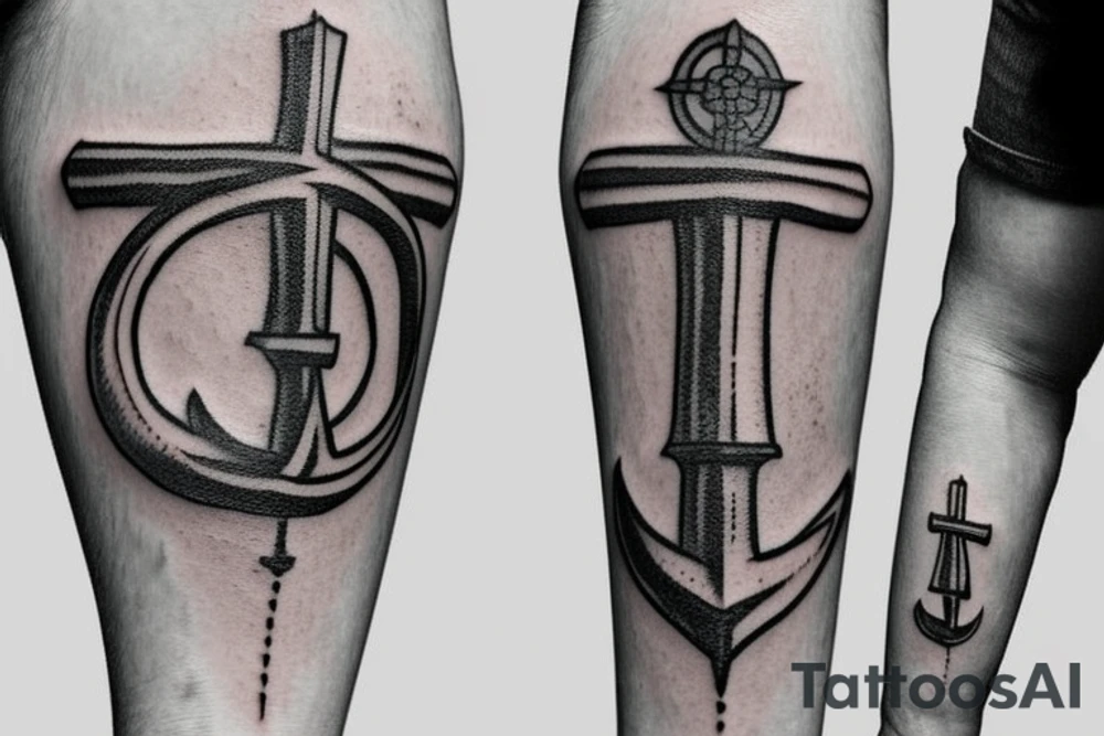 ship tattoo includes a faded anchor tattoo idea