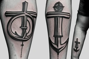 ship tattoo includes a faded anchor tattoo idea