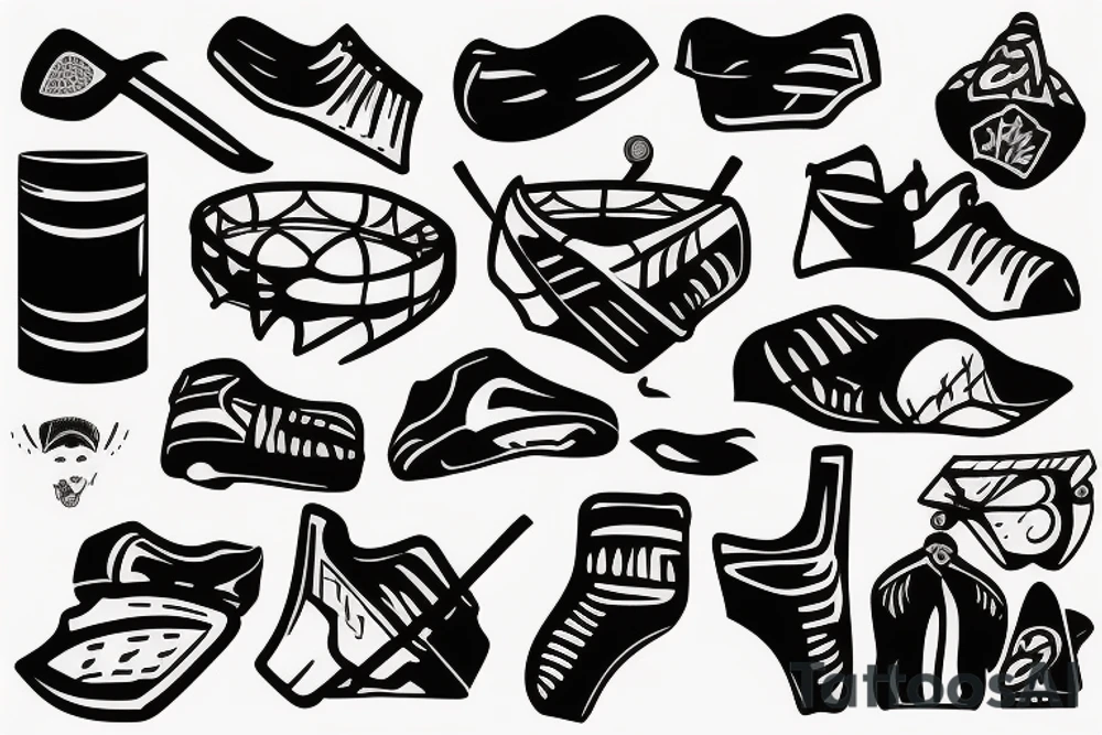 ice hockey player on beach tattoo idea