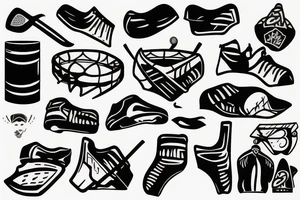 ice hockey player on beach tattoo idea