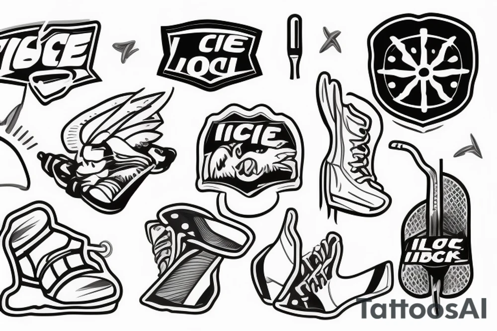 ice hockey player on beach tattoo idea