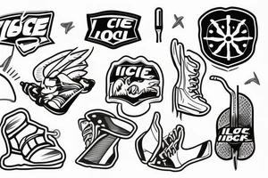 ice hockey player on beach tattoo idea