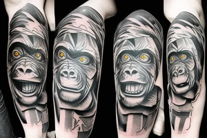 Gorrila walking fight tattoo idea